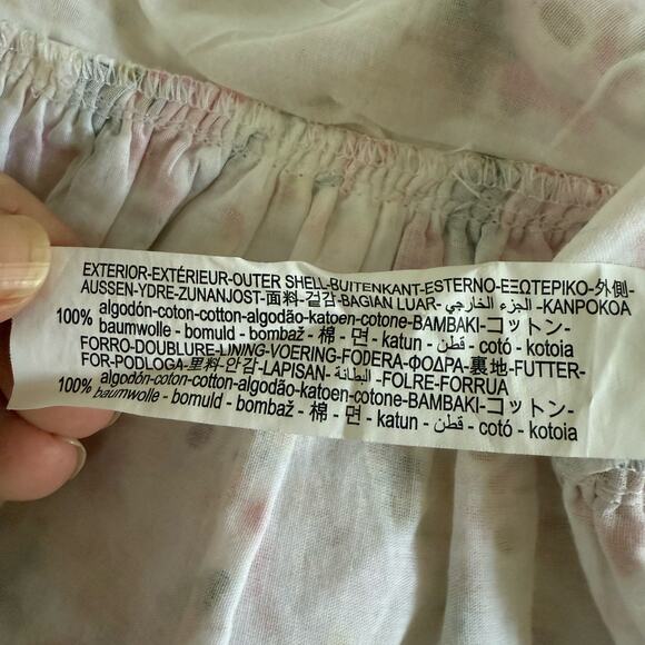 Zara Floral Eylet Miniskirt With Gather Ruch Detail Cotton Ruffle Hem Size S - Picture 7 of 8